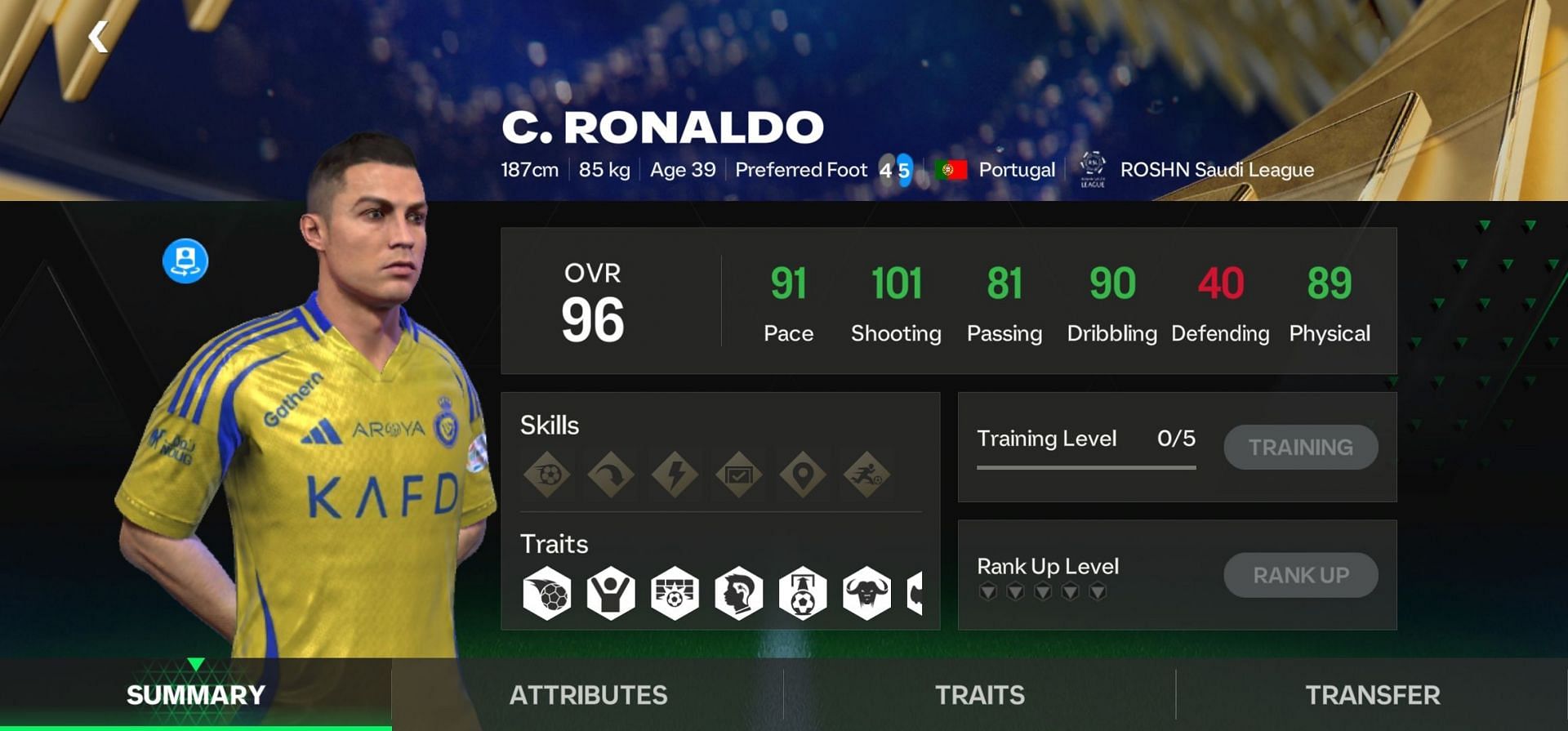 Ronaldo&#039;s TOTY 2024 12th man card in EA FC Mobile (Image via EA Sports)