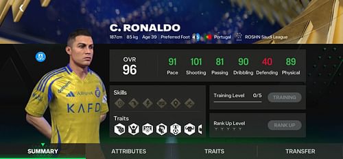 Ronaldo's TOTY 2024 12th man card in EA FC Mobile (Image via EA Sports)