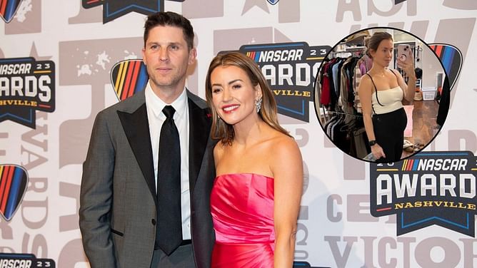 Denny Hamlin’s fiancée Jordan Fish gives major pregnancy update as she flaunts baby bump in monochrome outfit