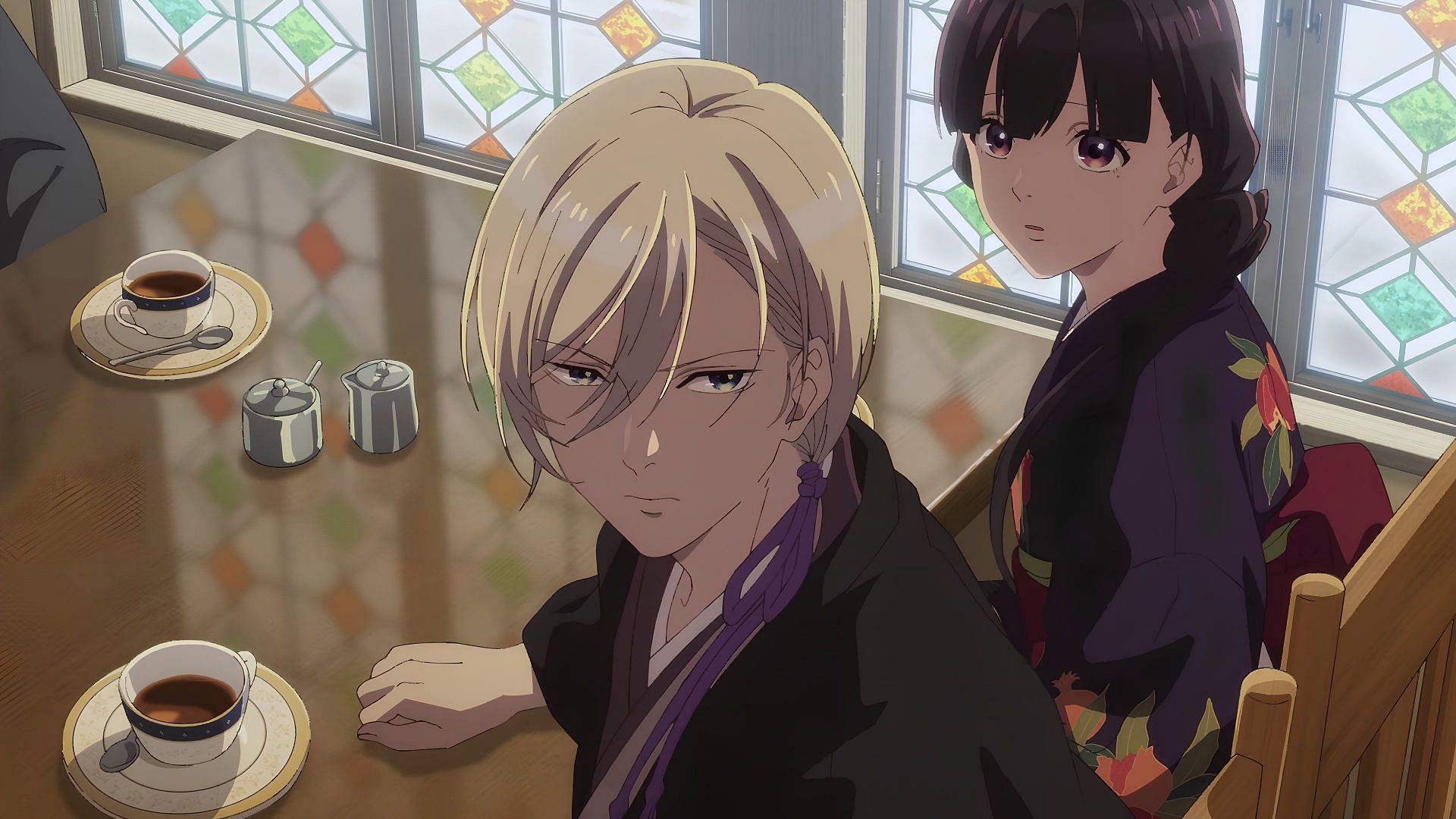 Kiyoka and Miyo at a restaurant (Image via Kinema Citrus)