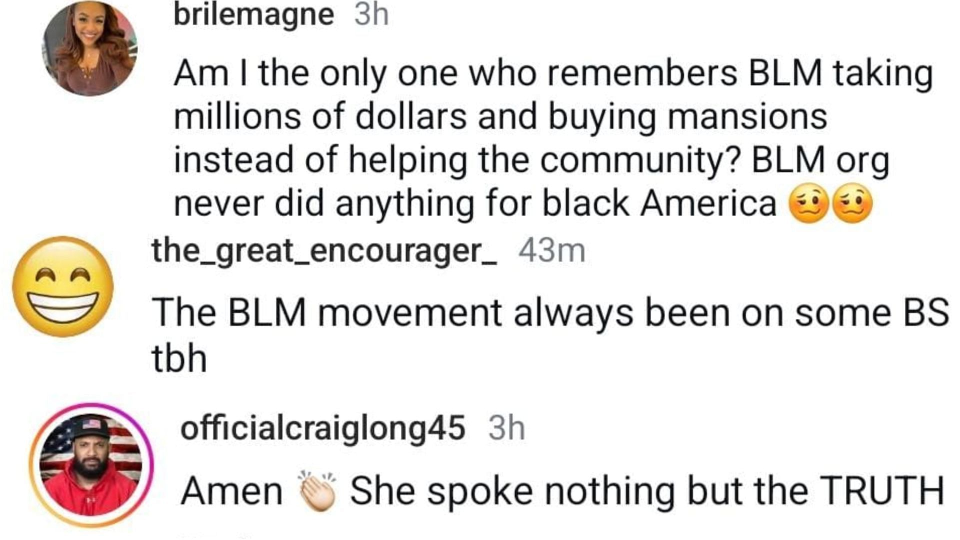 Netizens reacted after M.I.A&rsquo;s video went viral (Image via Instagram/@brilemagne, @the_great_encourager_ , @officialcraiglong45)