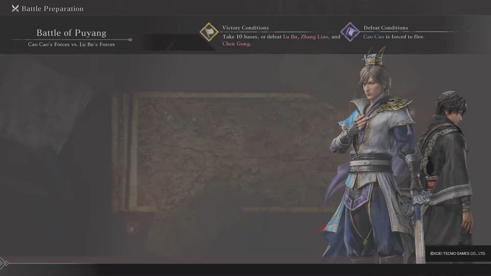 Aligning with Cao Cao unlocks WU companions (Image via KOEI TECMO GAMES)