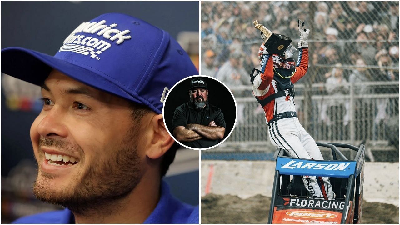 Bubba Wallace&rsquo;s spotter reacts to Kyle Larson&rsquo;s Chili Bowl triumph (Images from @KyleLarsonRacin and @FreddieKraft on X and Getty Images)