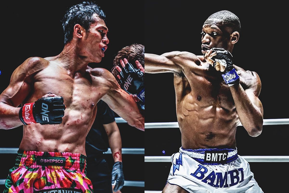 Jo Nattawut (Left) is prepared to throw down with Bampara Kouyate (Right)