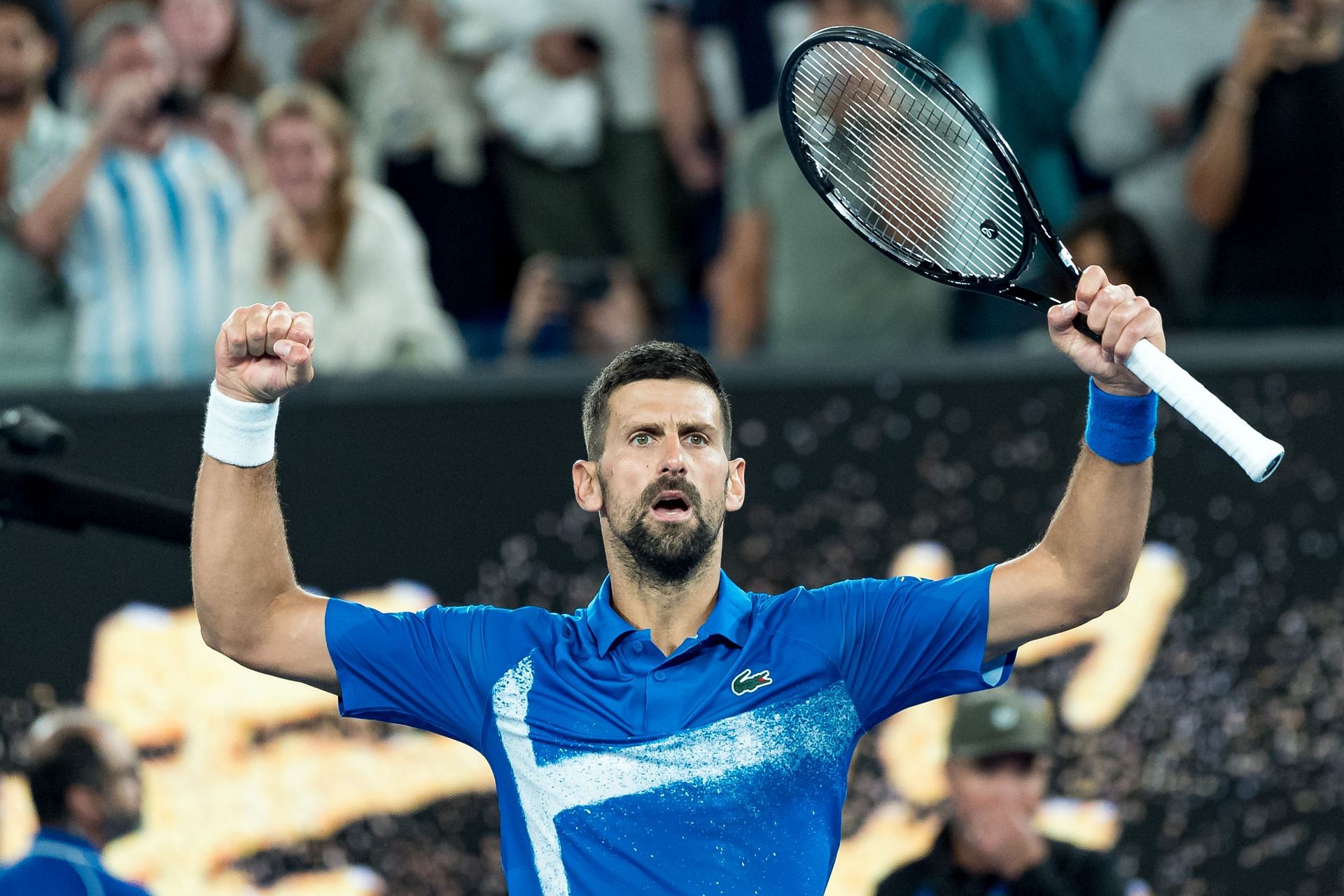 Novak Djokovic at the Australian Open 2025. (Photo: Getty)