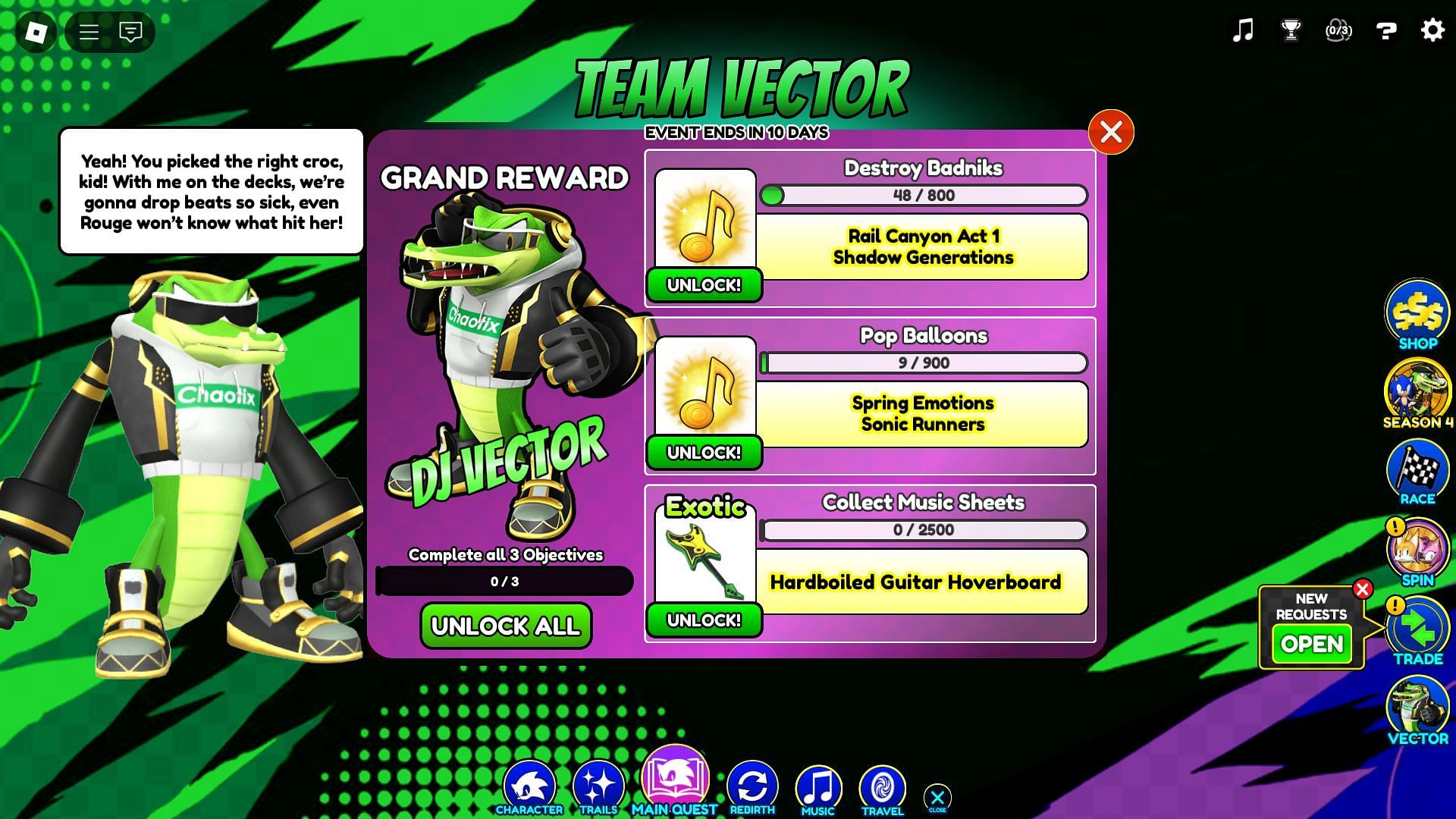 Complete all the objectives to get the Grand Reward (Image via Roblox)