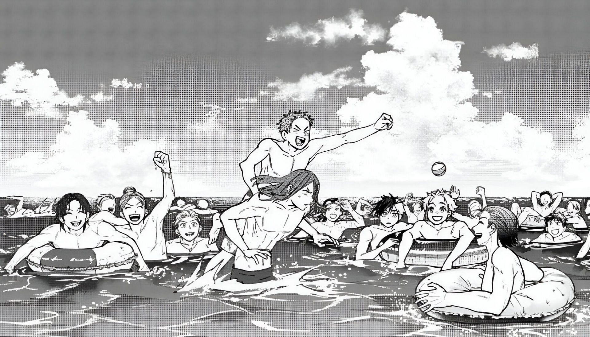 Furin boys enjoying their time at the beach (Image via Nii Satoru/Kodansha)