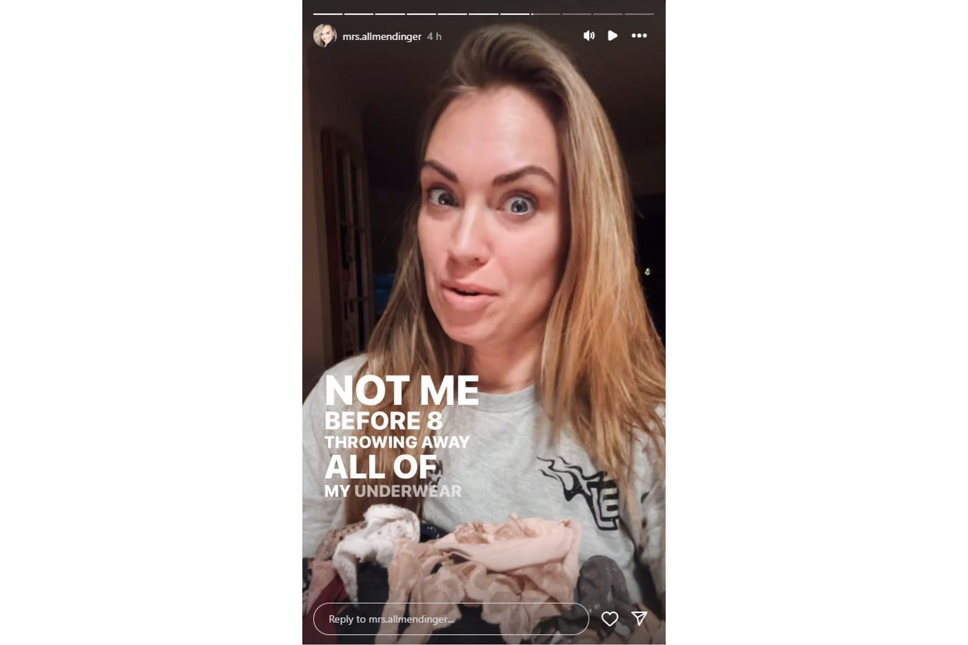 Tara Allmendinger raises awareness against toxic clothing (@mrs.allmendinger on Instagram)