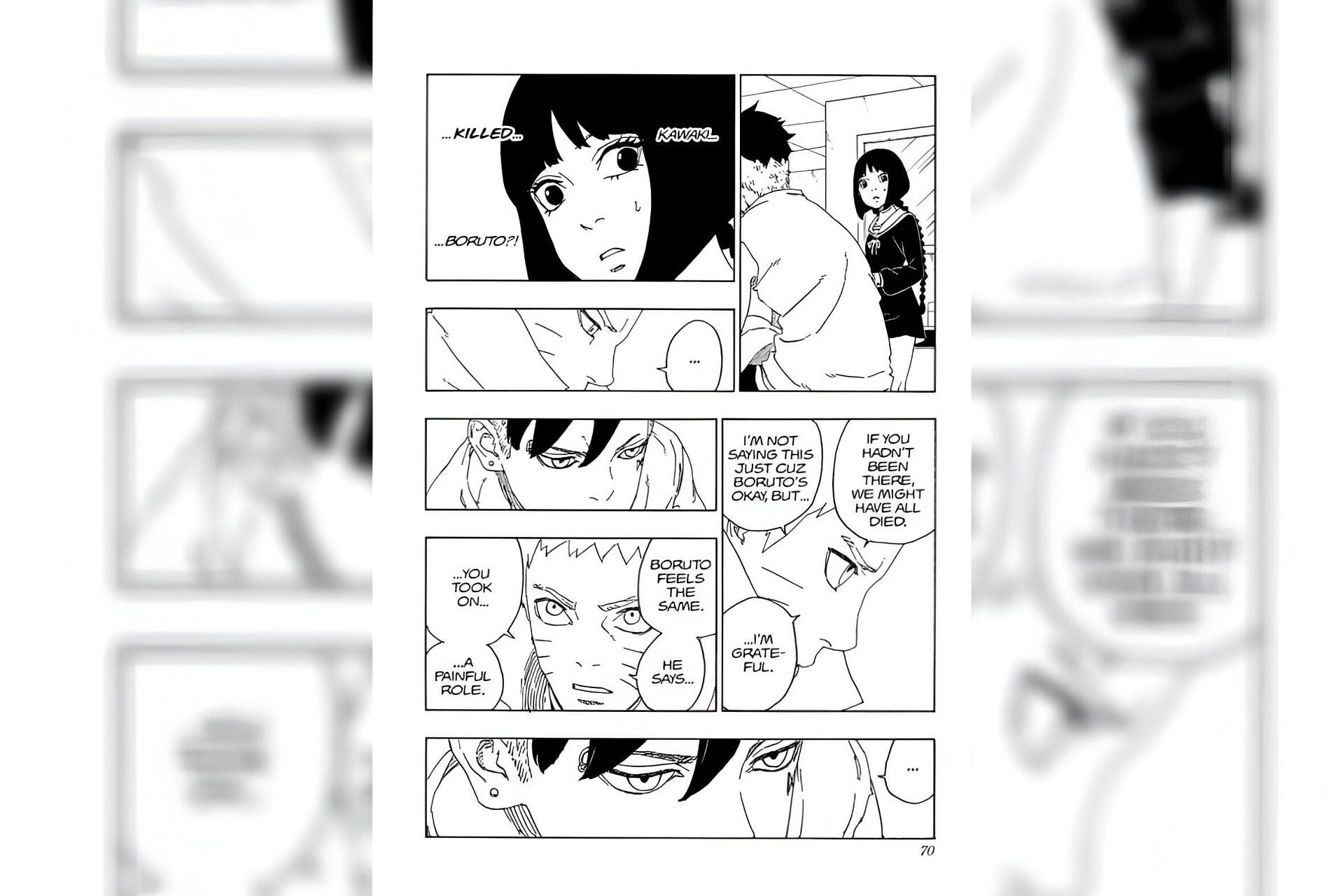 Naruto, Kawaki and Sumire as ween in the manga.(Image via Shueisha)