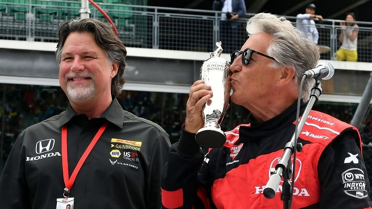 Michael Andretti (Left) with his father Mario Andretti (Right) | Image via X (@marioandretti)