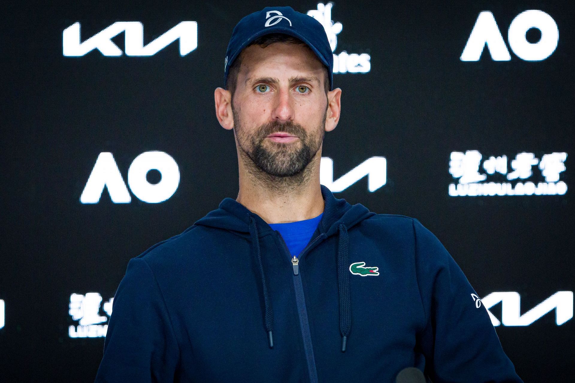 Djokovic speaking at the 2025 Australian Open post-match conference - (Source: Getty)