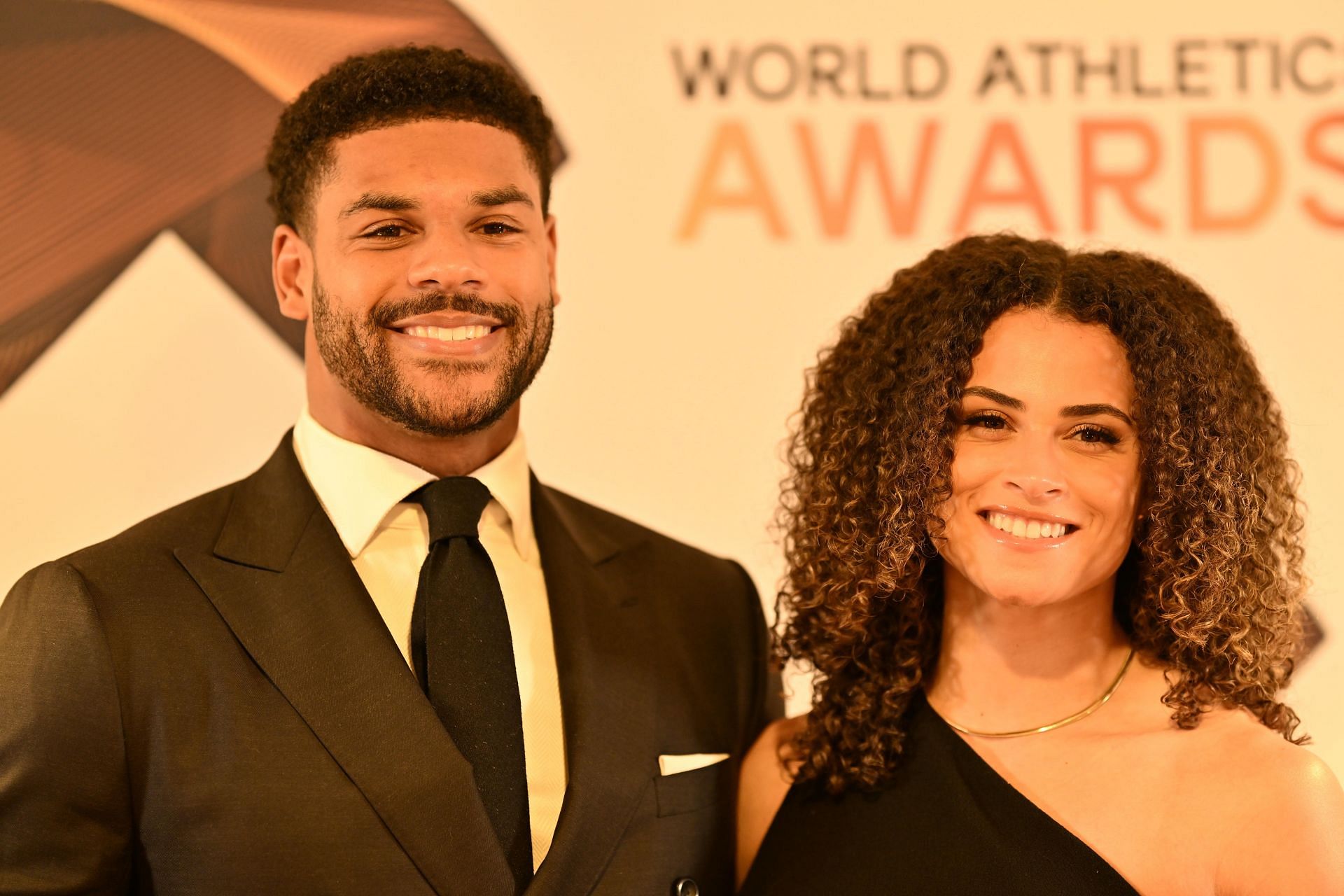 Sydney McLaughlin-Levrone and Andre Levrone at the World Athletics Awards 2024 - Source: Getty