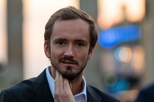 Medvedev at the Laver Cup presentation at the Brandenburg Gate (Image Source: Getty)