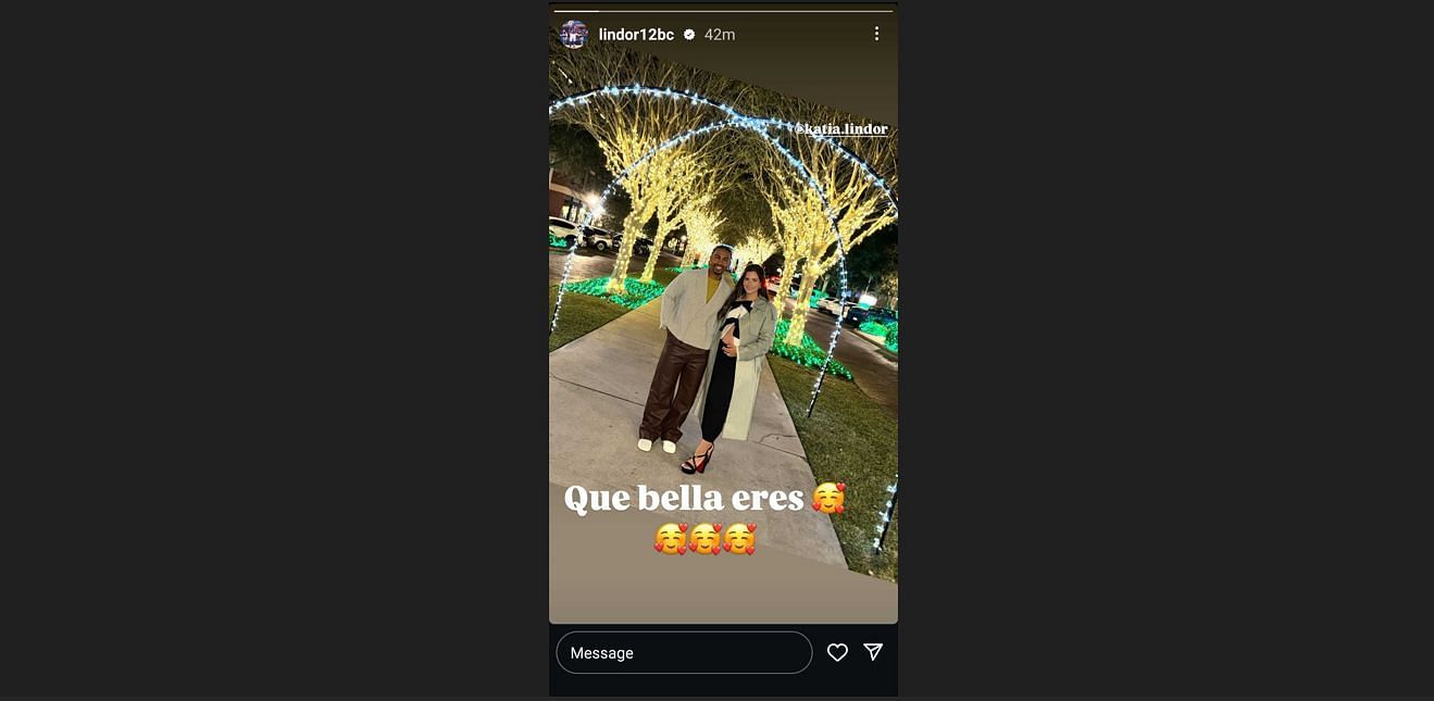 Francisco Lindor gushes over wife Katia&#039;s &#039;beauty&#039; in romantic night out - Source: IG