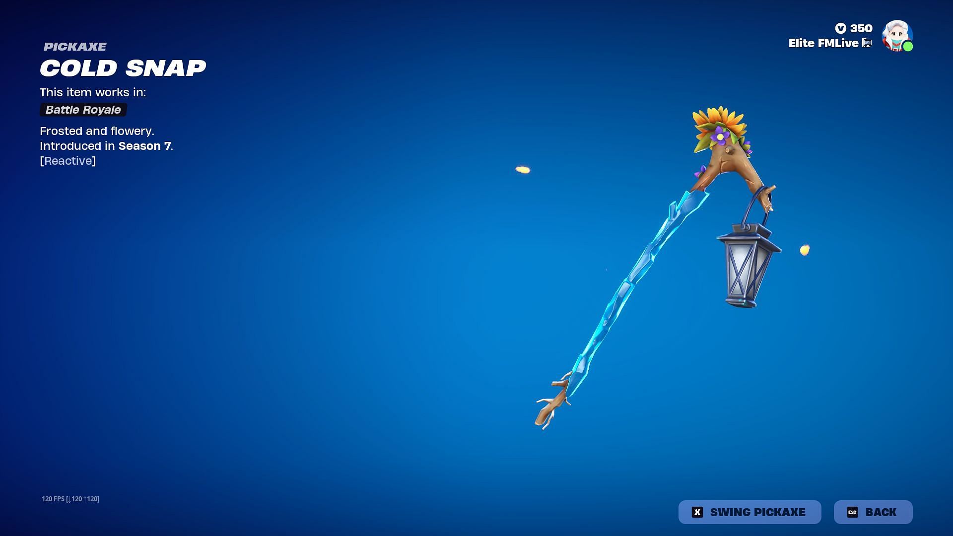 The Cold Snap Pickaxe became popular due to its alleged zero input delay (Image via Epic Games)