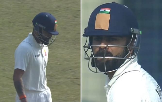 Why did Virat Kohli cover Team India logo on helmet with tape in Delhi vs Railways Ranji Trophy 2024-25 match?