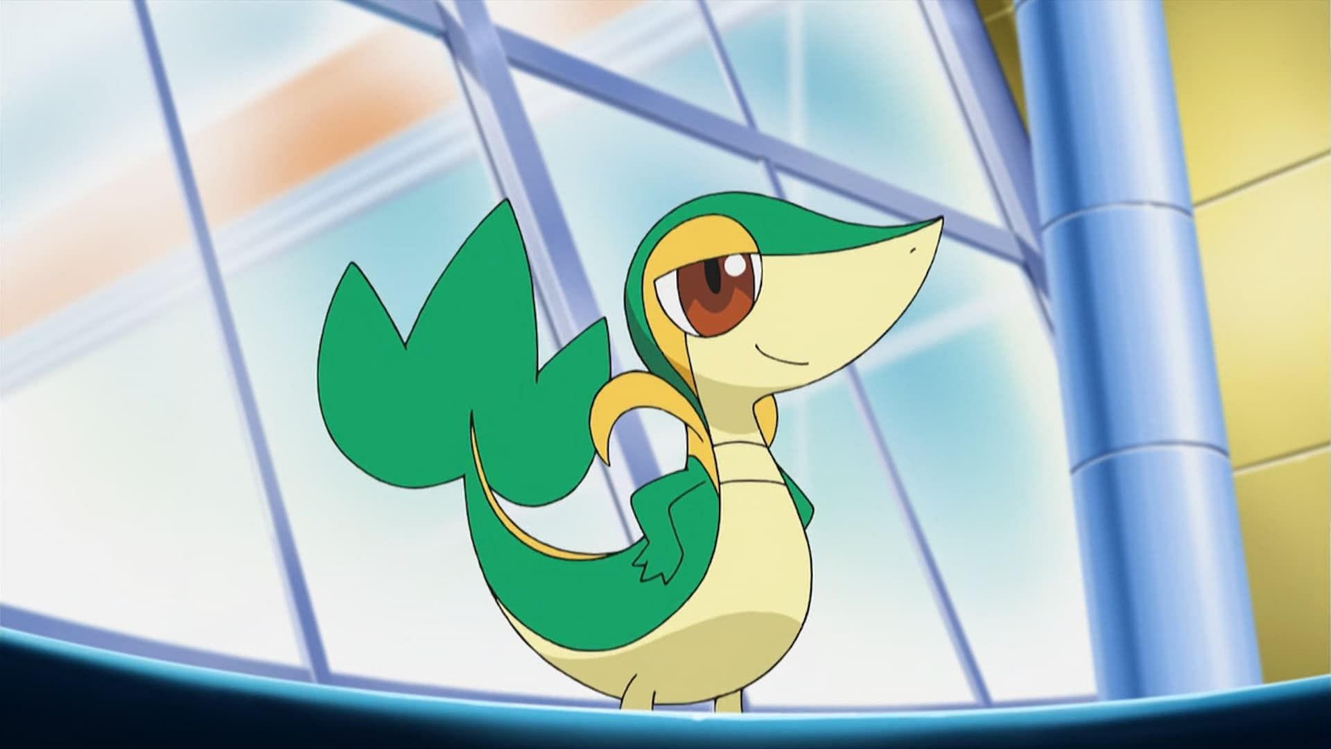 Trip&#039;s Snivy that defeats Ash&#039;s Pikachu (Image via TPC)