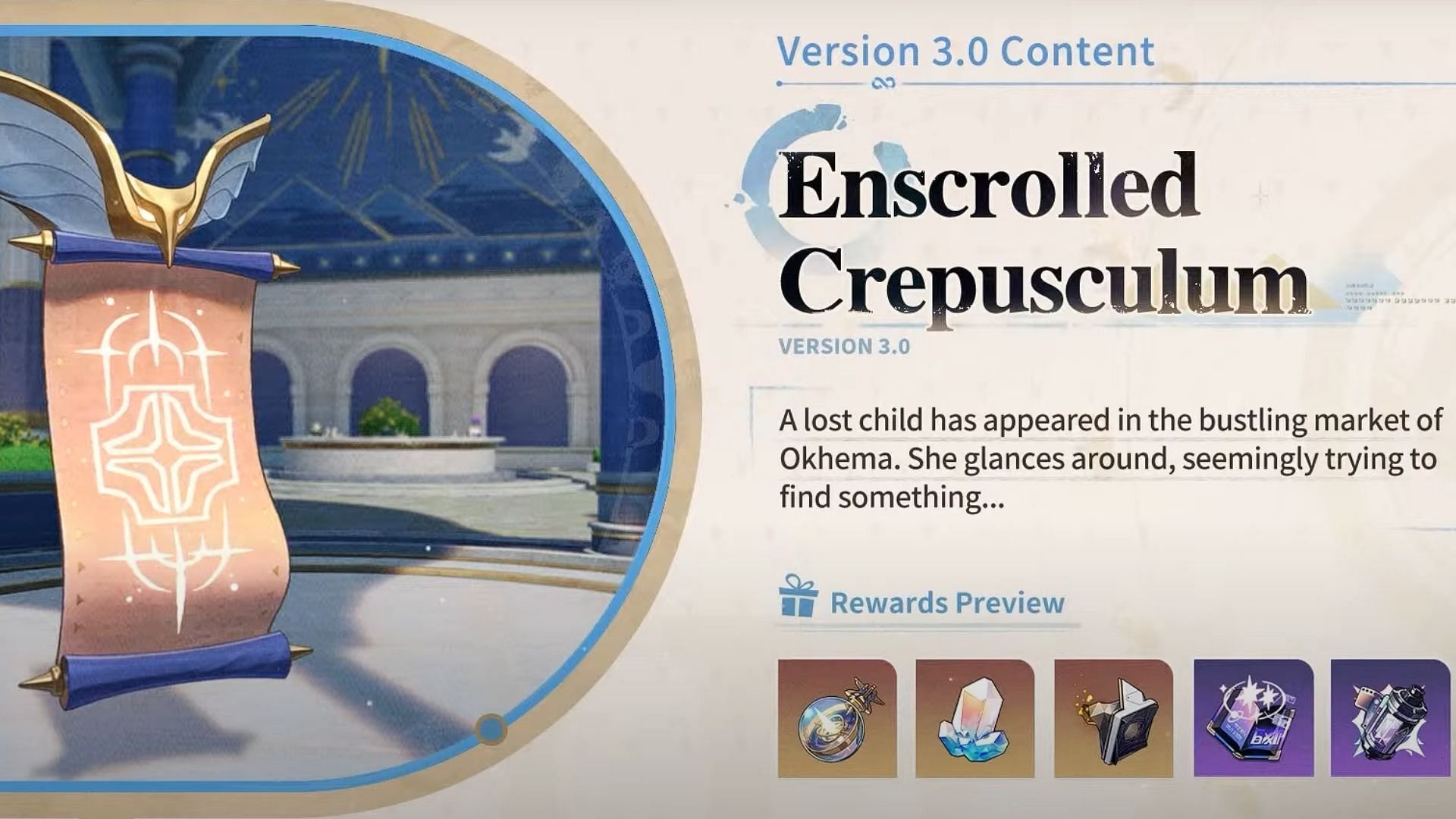 Enxcrolled Crepisculum will release in version 3.0 (Image via HoYoverse)