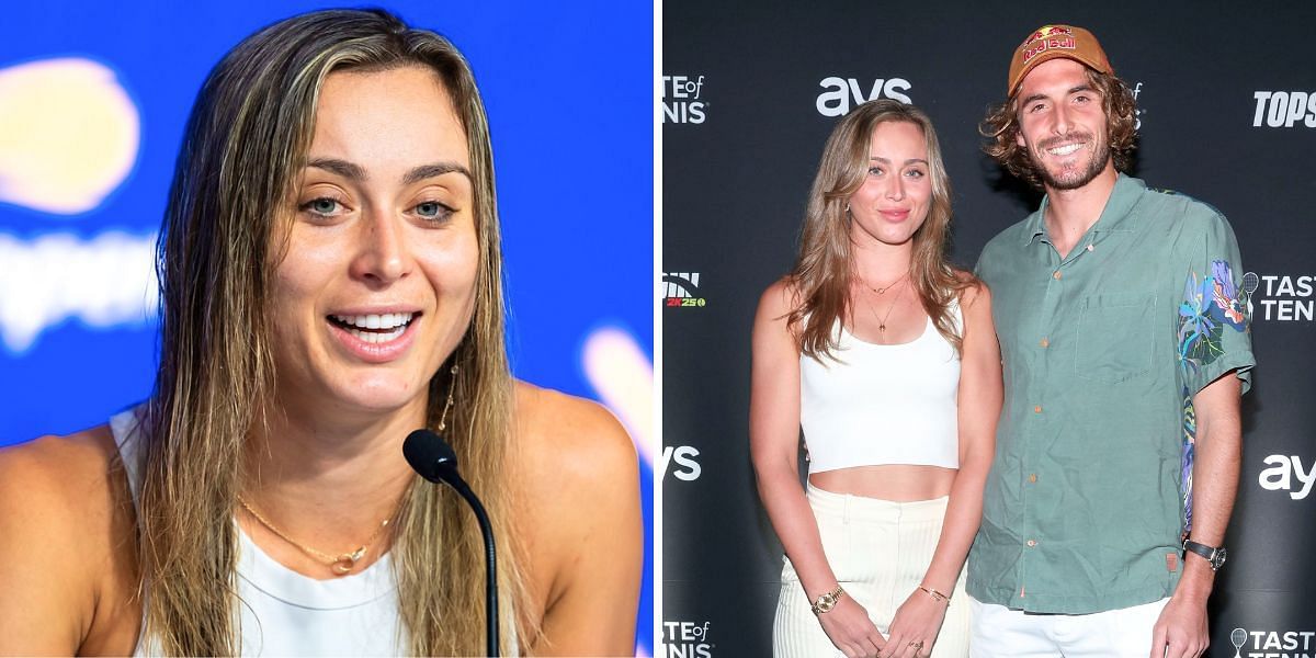 Paula Badosa (L) with her boyfriend Stefanos Tsitsipas (R) [Image Source: Getty Images]