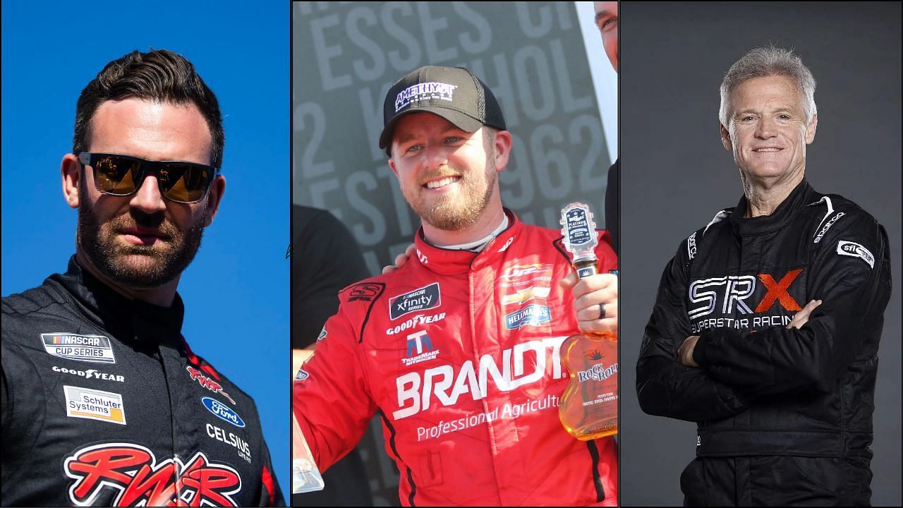 In Picture: Corey Lajoie, Justin Allgaier, and Kenny Wallace (from Left). Credit: Imagn Images