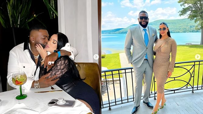 David Ortiz's girlfriend Maria Yeribel turns heads in chocolate brown bodycon dress paired with matte golden purse