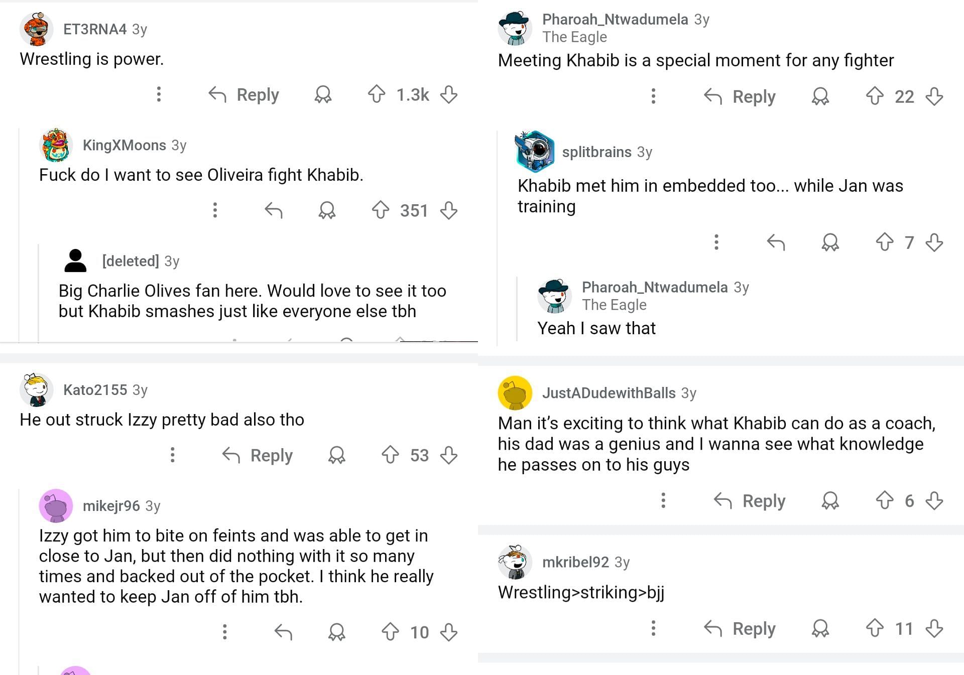 Fan reactions screenshot. [Screenshots courtesy: @UFC on Reddit]