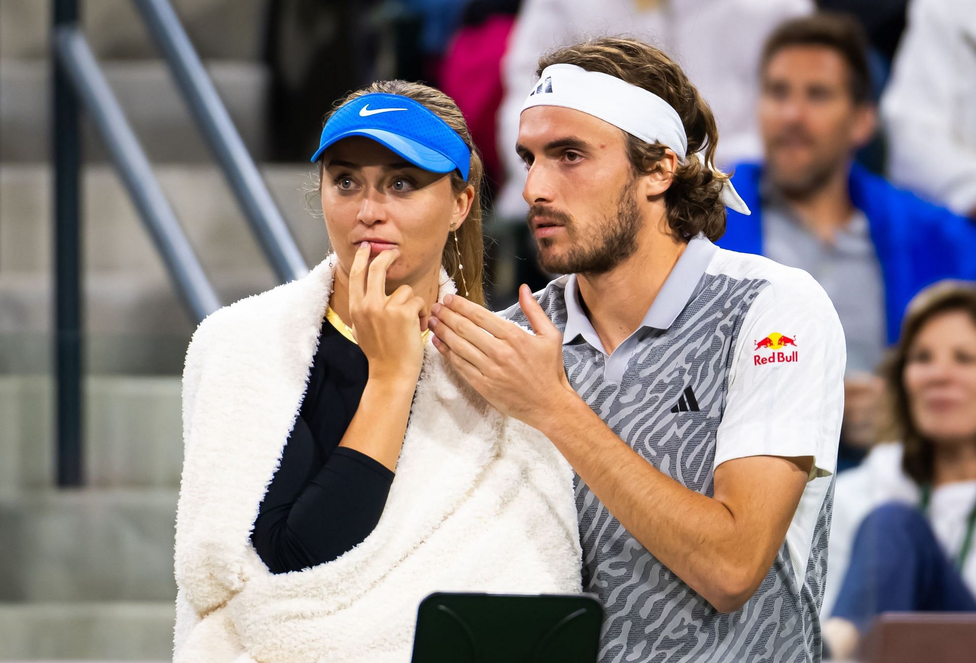 Paula Badosa and Stefanos Tsitsipas pictured at the 2024 BNP Paribas Open - Image Source: Getty