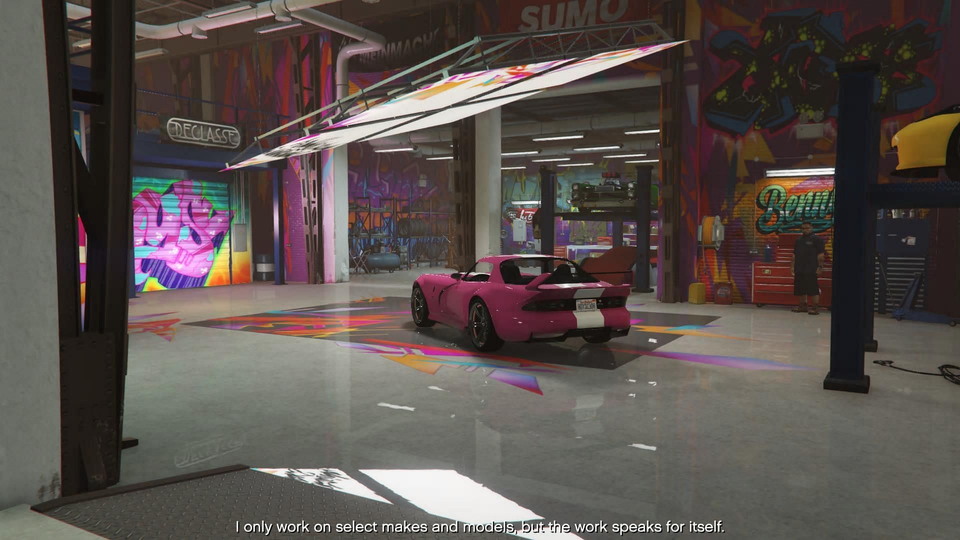 How to unlock Benny&#039;s customization in GTA Online: Bravado Banshee at the workshop (Image via Rockstar Games)