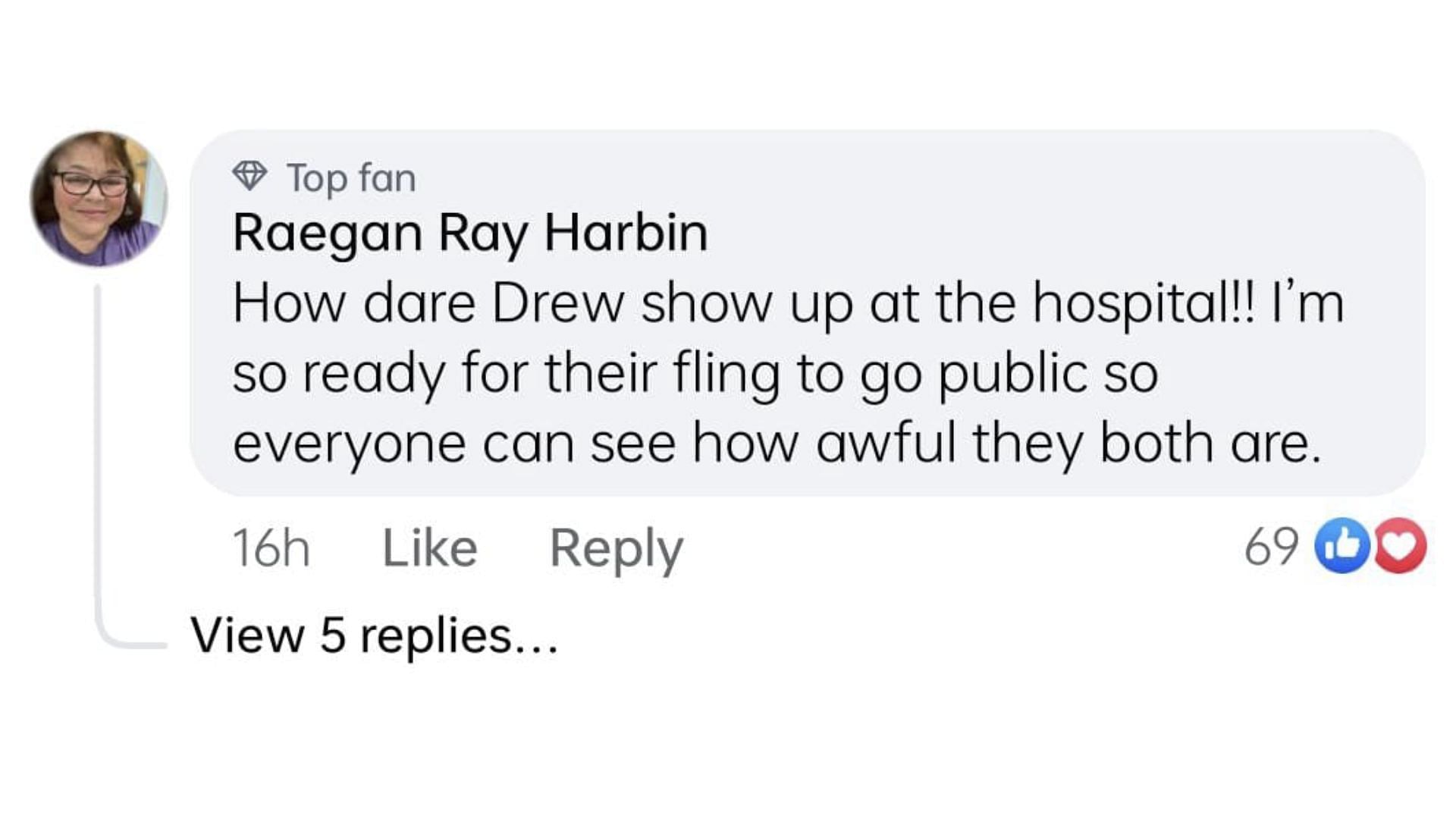 Comment by the fan (Image via Facebook / General Hospital)