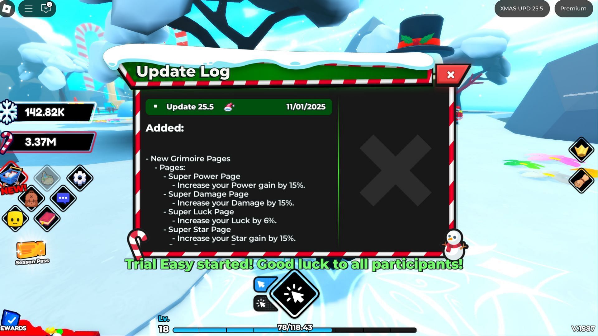 You can also check the patch note in the game (Image via Roblox)