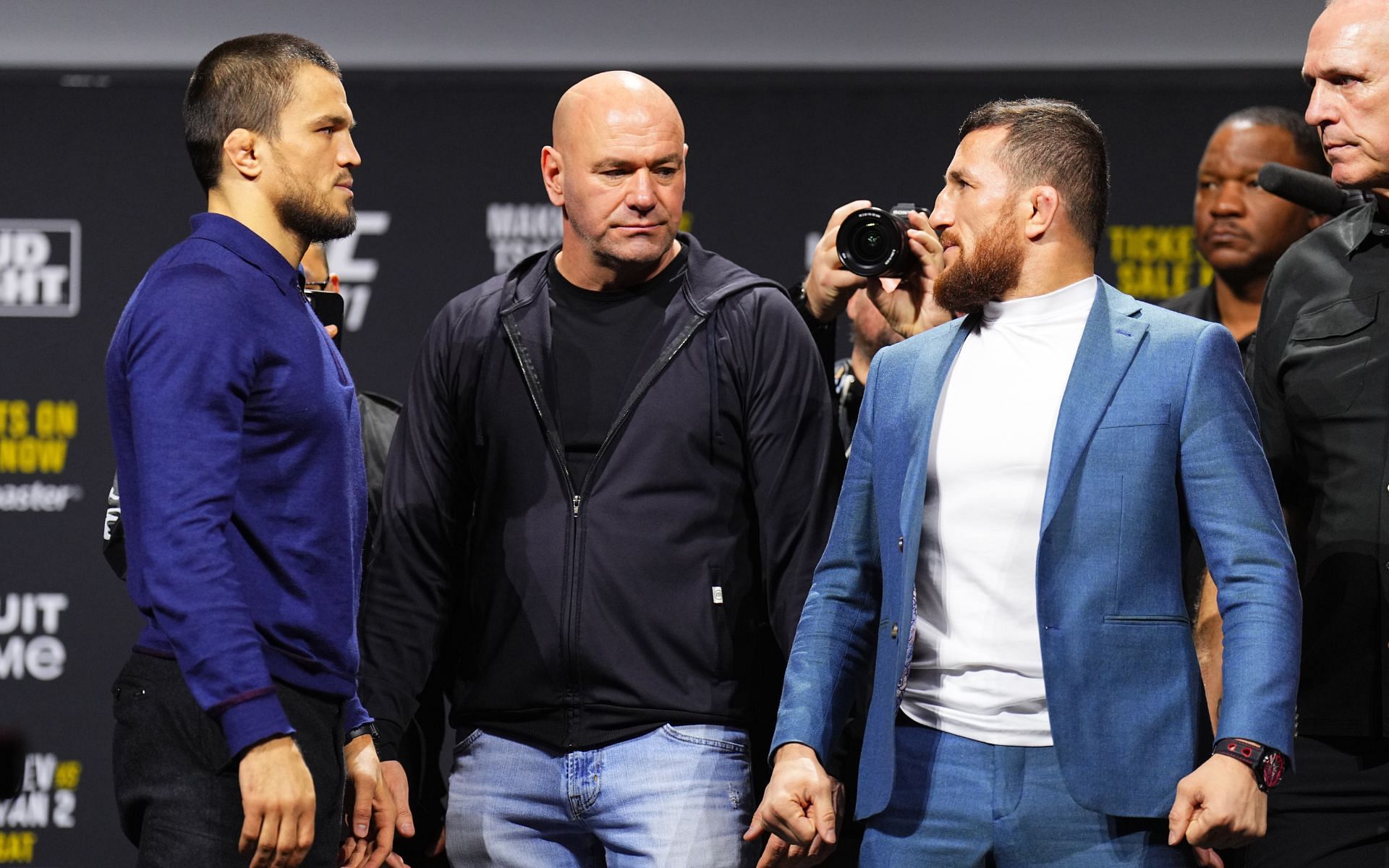 Val Woodburn picks the winner for upcoming Merab Dvalishvili vs. Umar Nurmagomedov clash. [Images courtesy: Getty]]