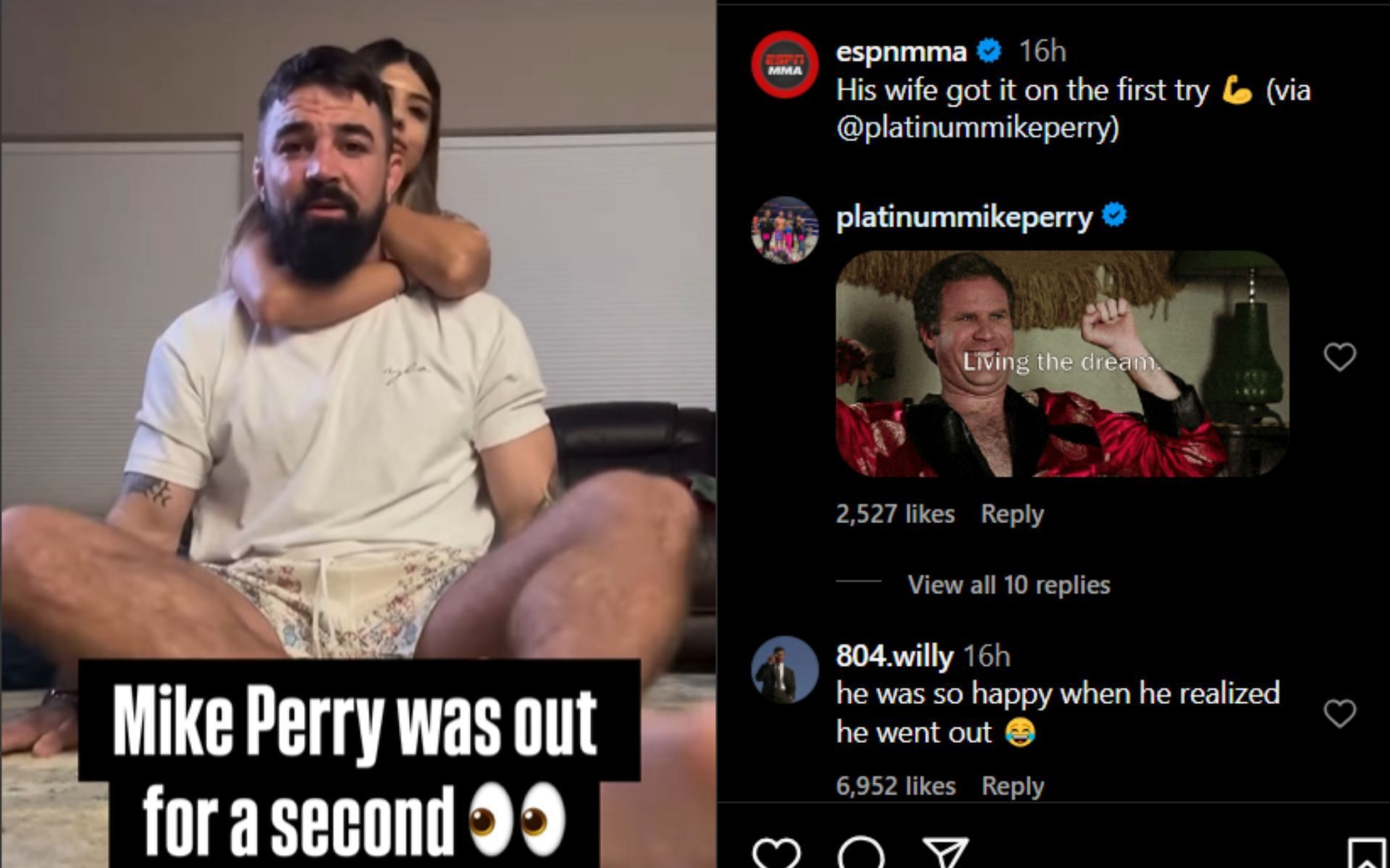 Screenshot of Perry&#039;s &#039;GIF&#039; comment on Instagram [Image courtesy on @espnmma]