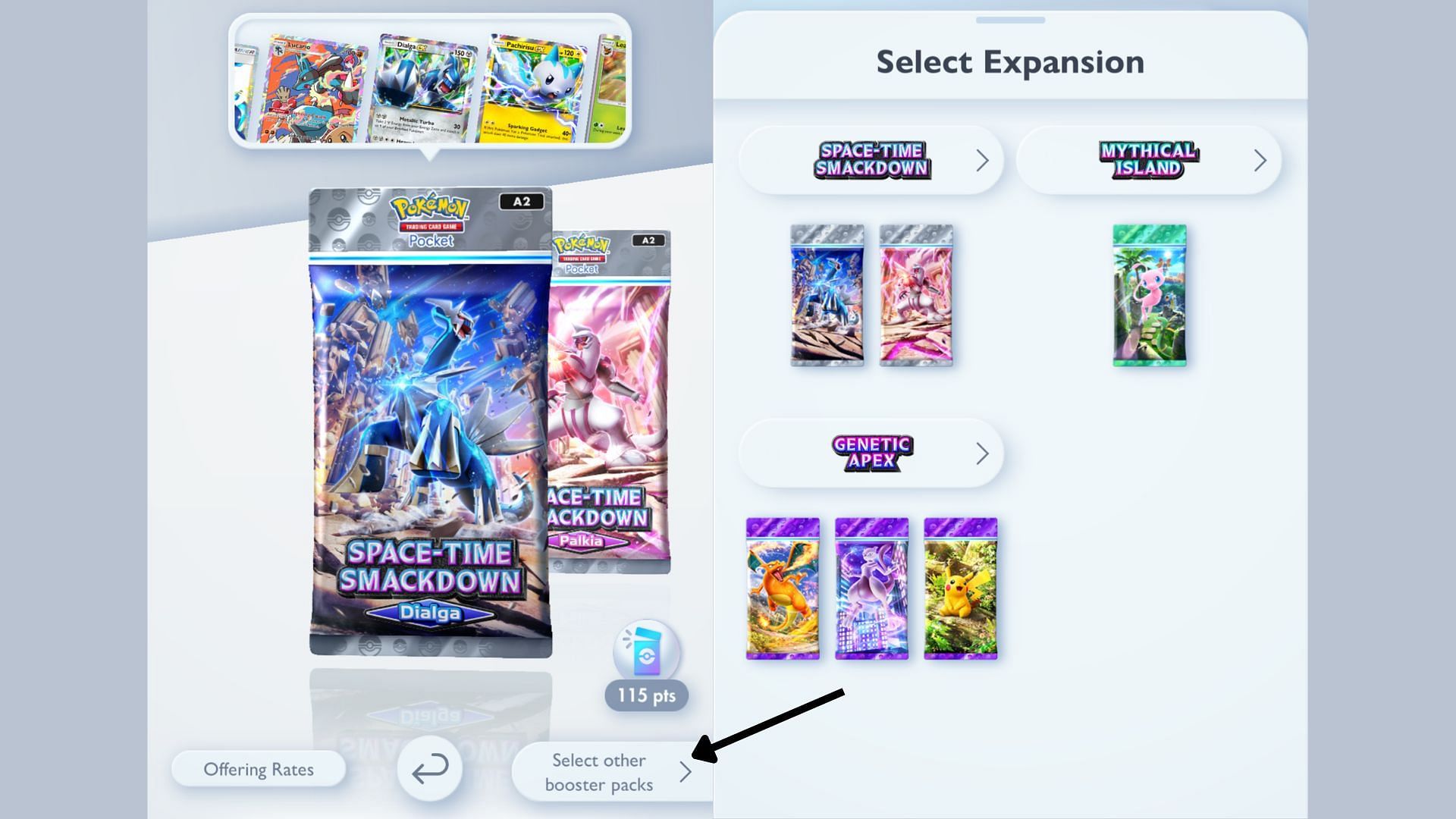 Gaining access to older packs is simple (Image via The Pokemon Company)