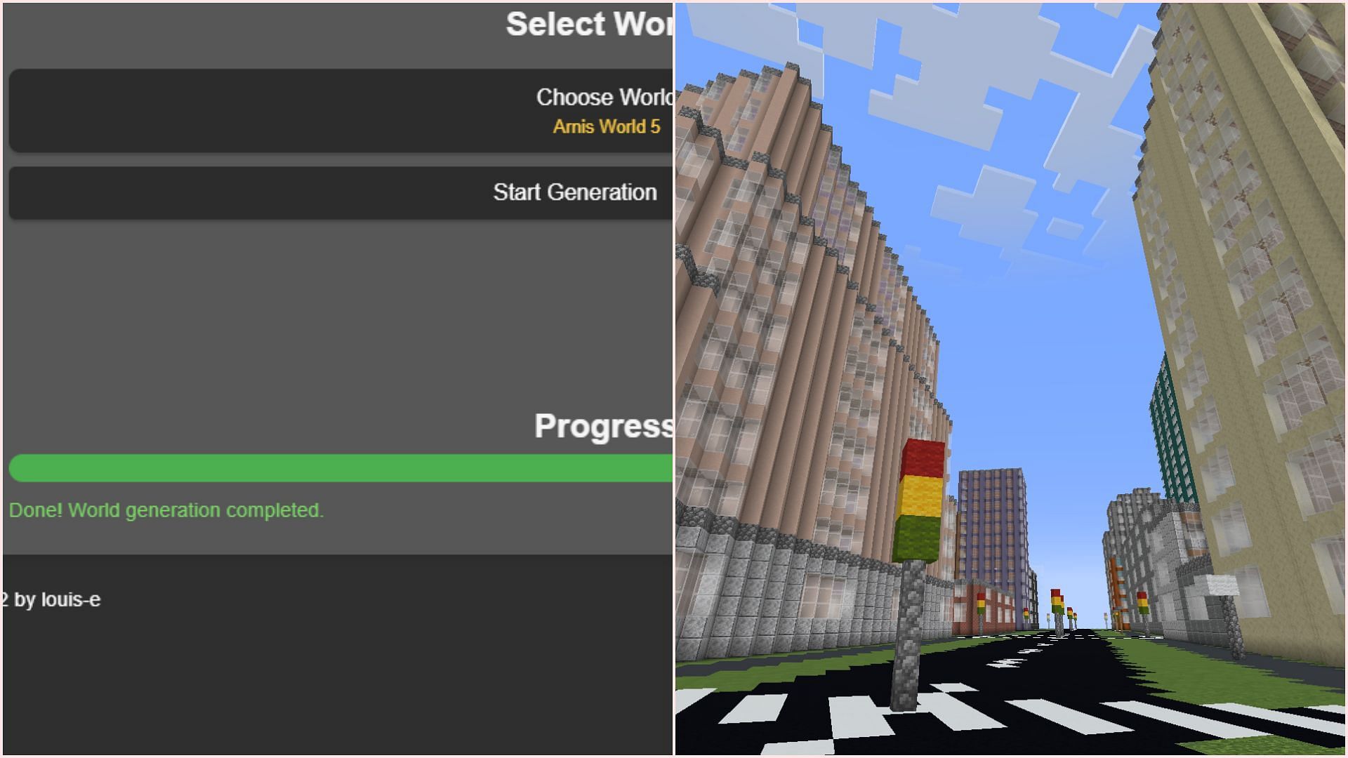 Head to the game and open the generated world once the Arnis tool processes it (Image via Arnis || Mojang Studios)