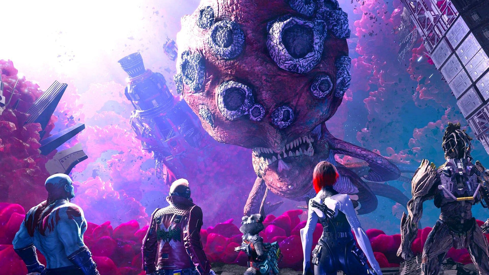 This is a Guardians of the Galaxy story through and through (Image via Eidos Montreal)