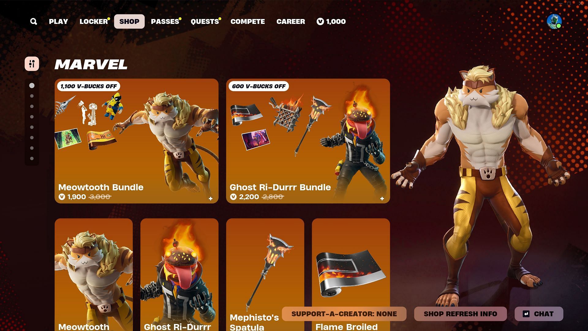 You can now purchase the Meowtooth skin in Fortnite (Image via Epic Games)