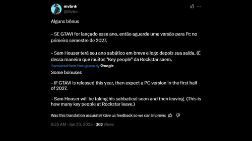 @Mvbrr's suggestion regarding GTA 6 PC's possible release year (Image via X/@Mvbrr)