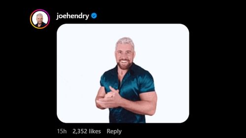 Screenshot of Joe Hendry's comment [Image credits: John Cena's Instagram handle]