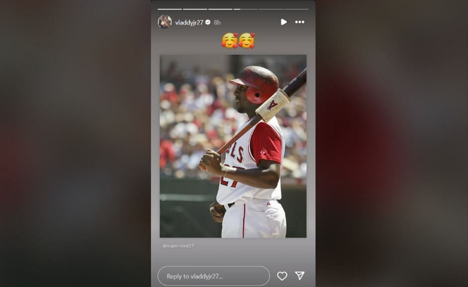 Vladimir Guerrero Jr. Reacts to MLB HOFer's Father's Heartfelt Motivational Message - Source: IG