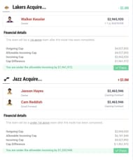 Trade formulated via Spotrac's trade machine