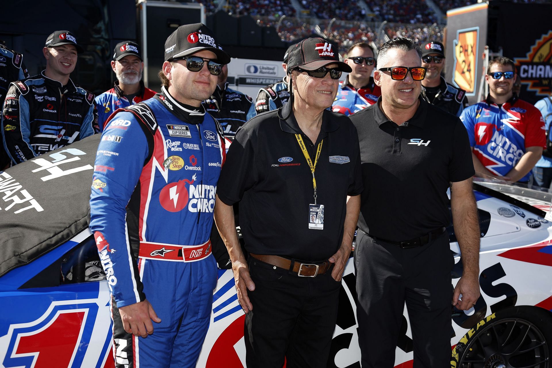 Noah Gragson with Gene Haas and Tony Stewart- Source: Getty