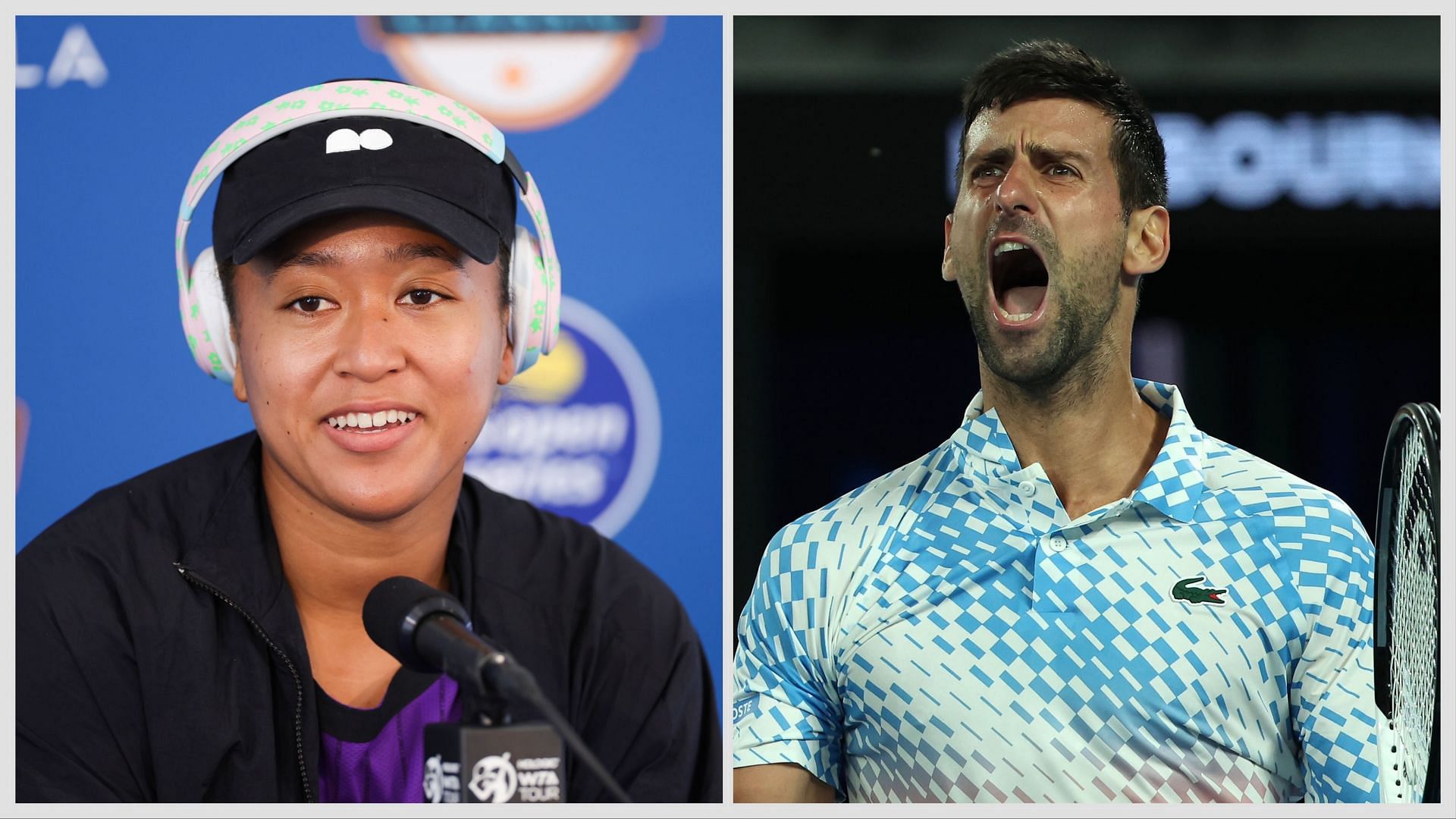 Naomi Osaka and Novak Djokovic. Source: Getty