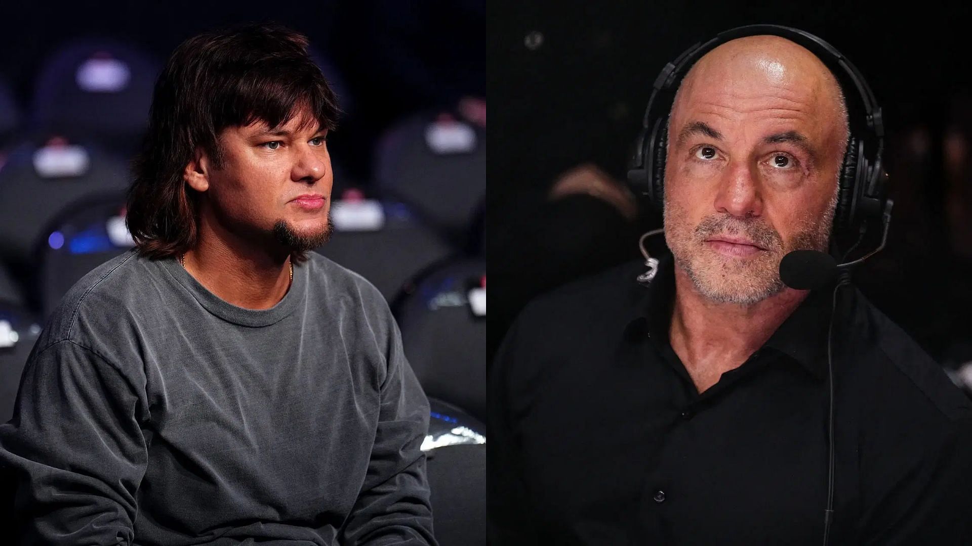 Theo Von (left) gave his views about left-wing media media on Joe Rogan