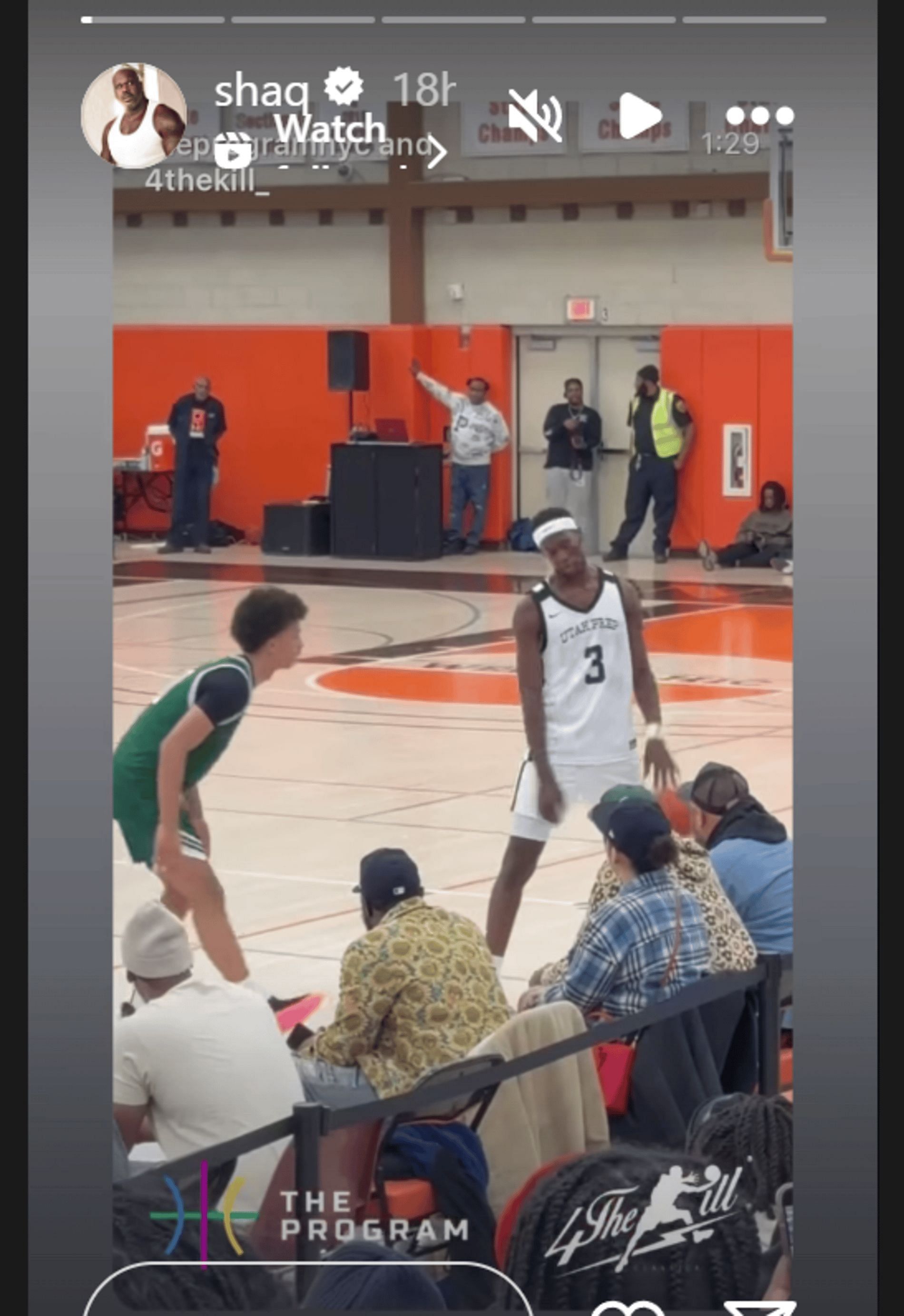 Shaquille O&#039;Neal shares AJ Dybantsa&#039;s highlights during the Iverson Classic (Source: Instagram/shaq)