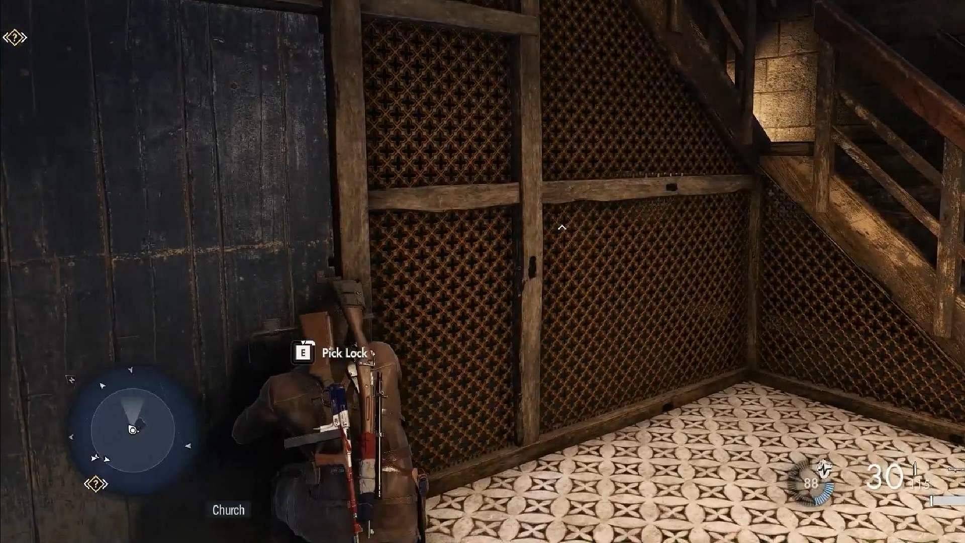 unlock the door to access the Rifle desk location in Sniper Elite Resistance (Image via Rebellion || YouTube/@Game Guides Channel)