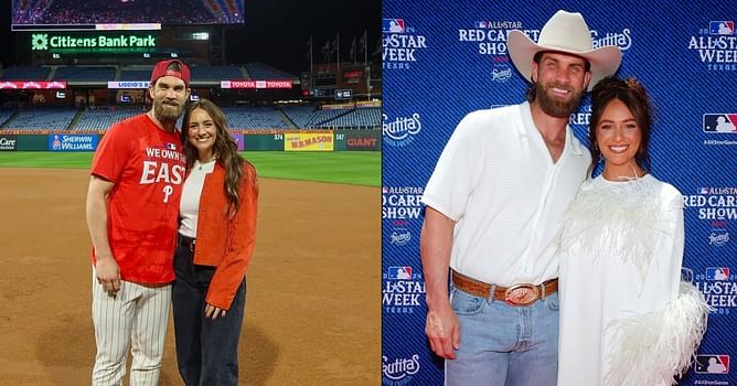 Bryce Harper's wife Kayla enjoys trip with her girlies in white sweater and grey flare pants