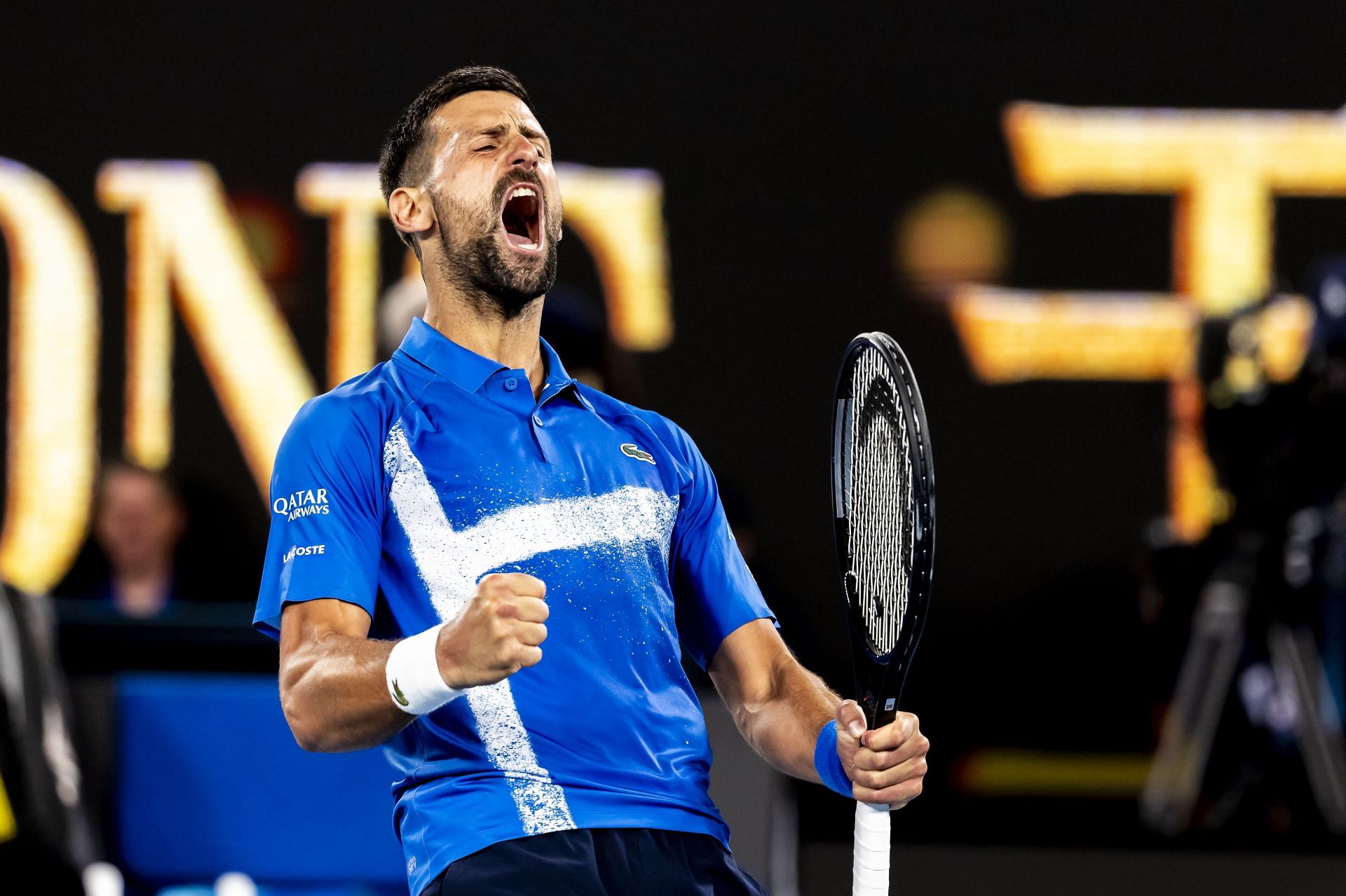 Djokovic celebrates his third-round win - Source: Getty