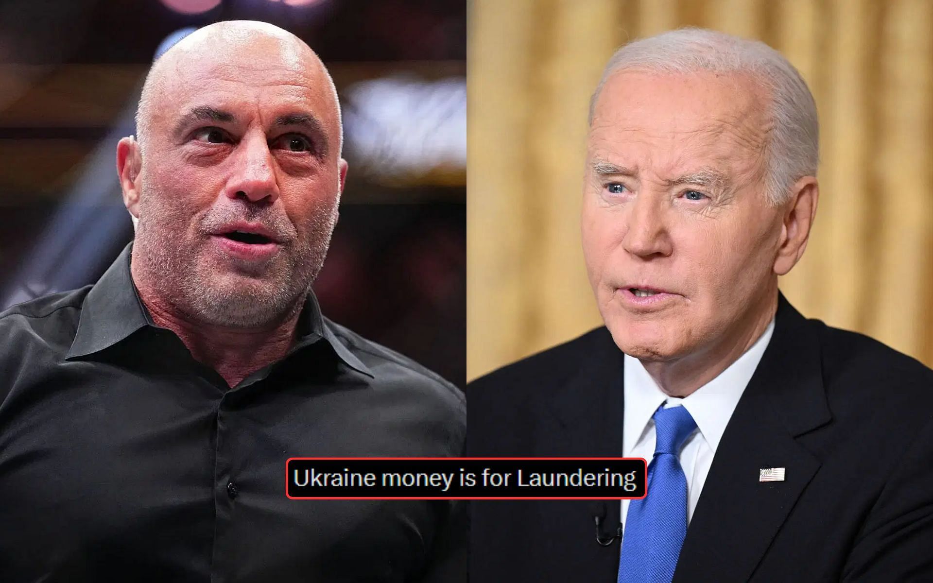 Joe Rogan (left) alleges that Joe Biden (right) prioritized aiding Ukraine over Maui disaster assistance. [Images courtesy: Getty Images]