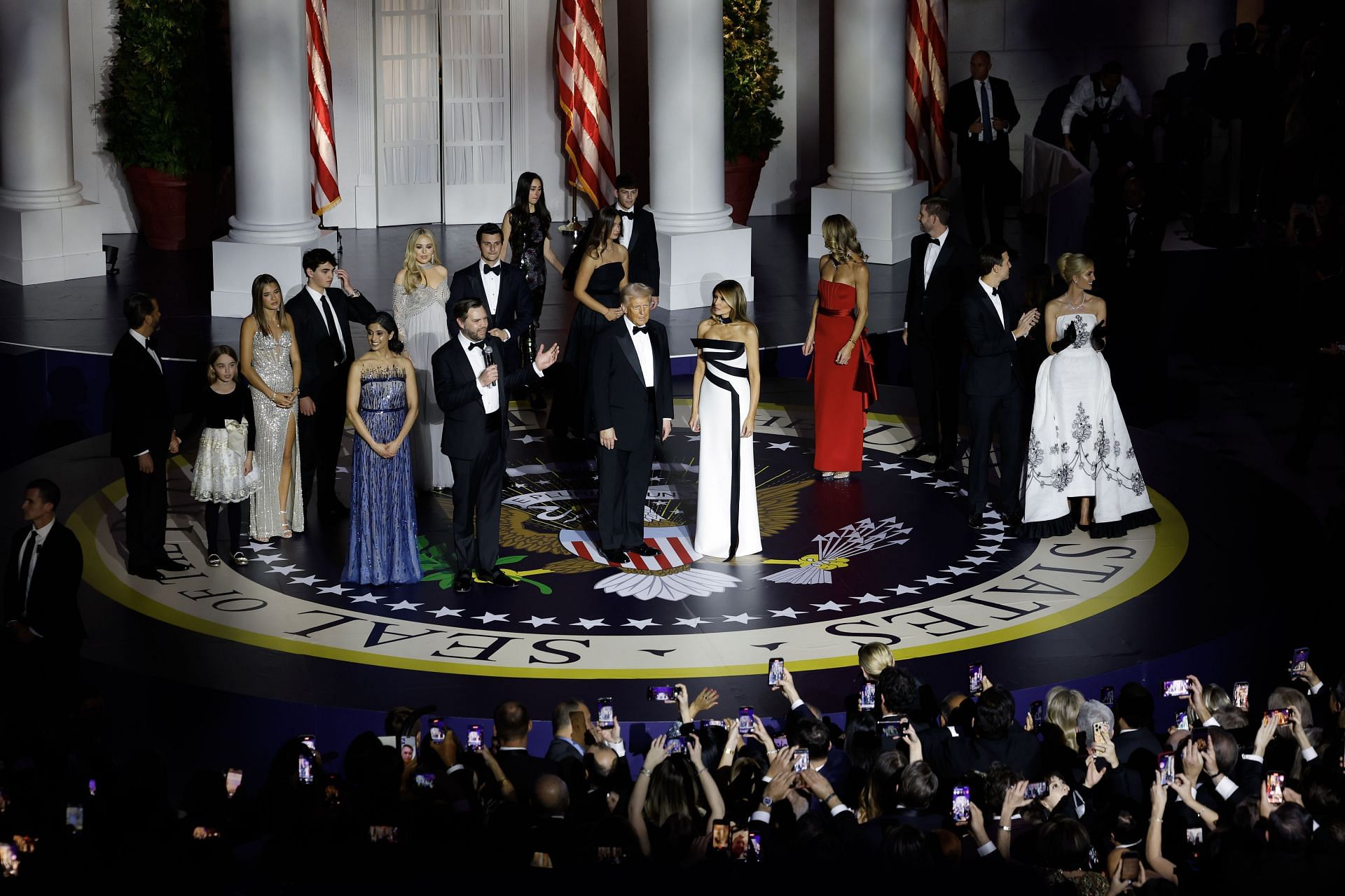            Newly-sworn in President Donald Trump at the Inaugural Balls (Image via Getty)