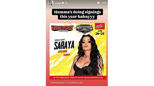 Saraya is making an appearance outside AEW (Image via Saraya's Instagram story)